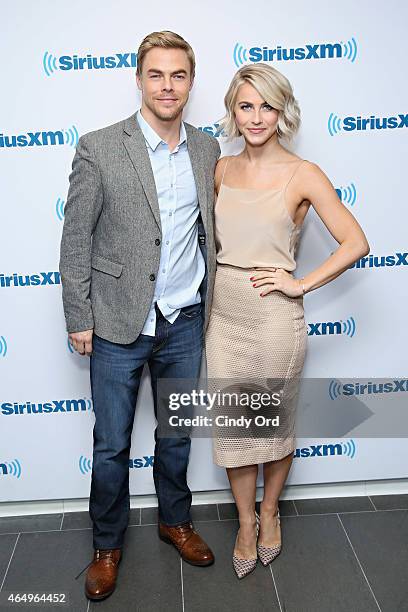 Dancers Derek Hough and Julianne Hough visit the SiriusXM Studios on March 2, 2015 in New York City.