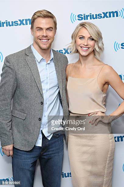 Dancers Derek Hough and Julianne Hough visit the SiriusXM Studios on March 2, 2015 in New York City.