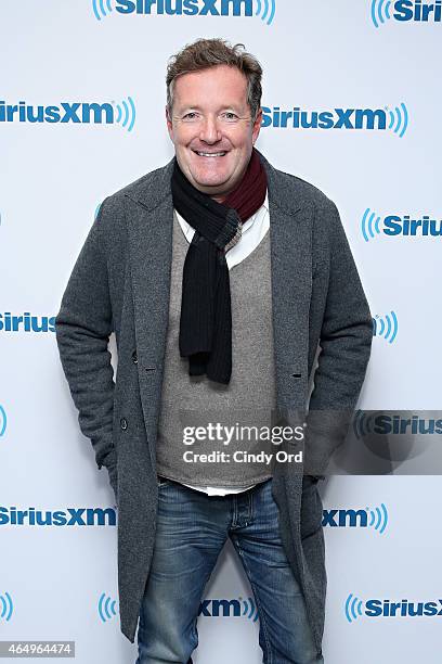 Journalist Piers Morgan visits the SiriusXM Studios on March 2, 2015 in New York City.