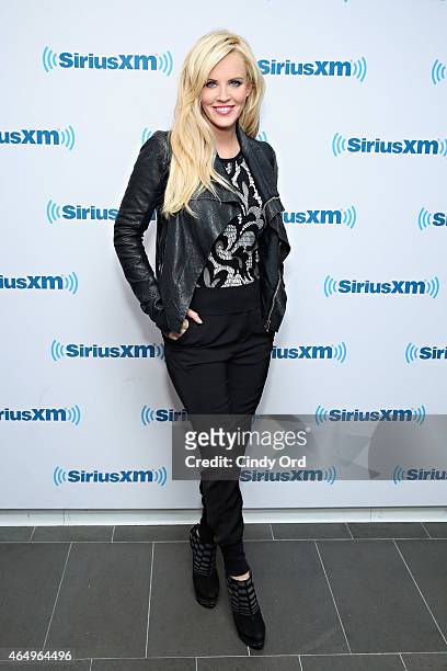 SiriusXM host Jenny McCarthy of 'Dirty, Sexy, Funny with Jenny McCarthy' poses for a photo at the SiriusXM Studios on March 2, 2015 in New York City.