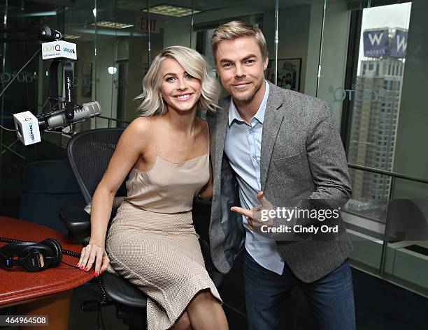 Dancers Derek Hough and Julianne Hough visit 'The Morning Jolt With Larry Flick' at the SiriusXM Studios on March 2, 2015 in New York City.