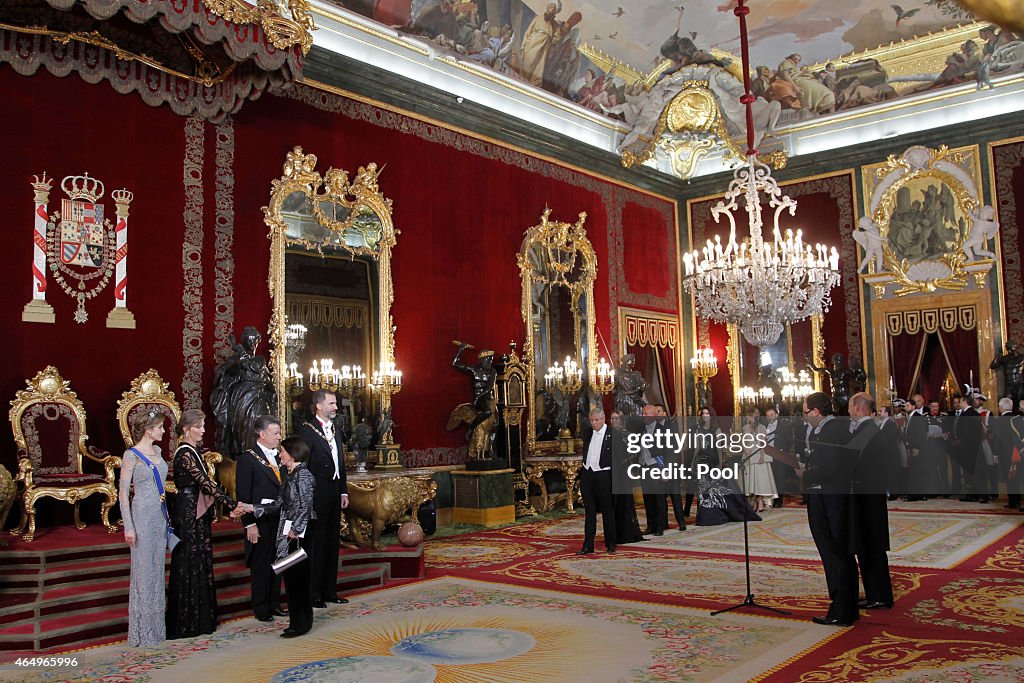 Spanish Royals Host a Dinner for The Colombian President