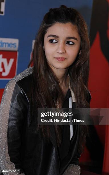 Indian Bollywood actor Alia Bhatt during an exclusive interview with Hindustan Times for the promotion of upcoming movie Highway at HT Media office...