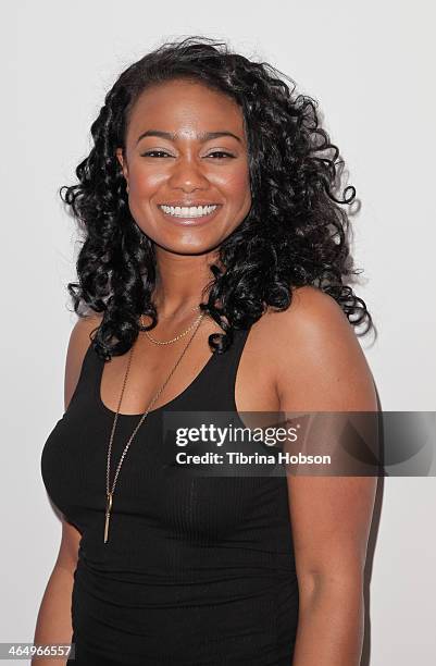 Tatyana Ali attends the KIIS 102.7 and ALT 98.7 FM pre-Grammy party and lounge at JW Marriott Los Angeles at L.A. LIVE on January 24, 2014 in Los...