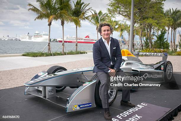 Spanish businessman and sponsor of Formula E racing cars, Alejandro Agag, is photographed for Bilanz Magazine on October 20 in Miami, Florida....