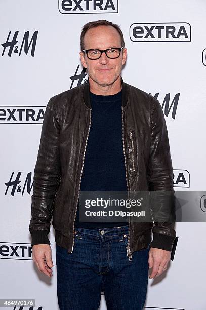Clark Gregg visits "Extra" at their New York studios at H&M in Times Square on March 2, 2015 in New York City.