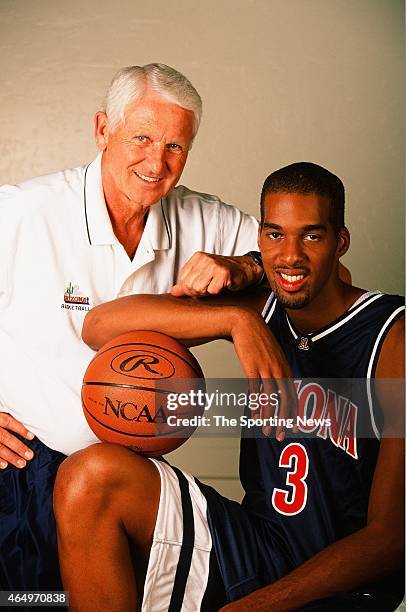 Loren Woods and Lute Olson of the Arizona Wildcats pose for a photo on October 27, 1999.