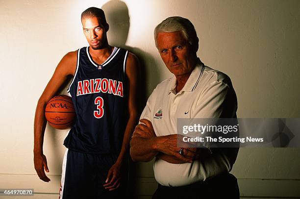 Loren Woods and Lute Olson of the Arizona Wildcats pose for a photo on October 27, 1999.