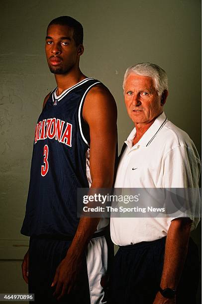 Loren Woods and Lute Olson of the Arizona Wildcats pose for a photo on October 27, 1999.