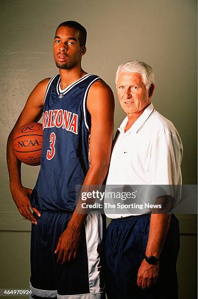 Loren Woods and Lute Olson of the Arizona Wildcats pose for a photo on October 27, 1999.