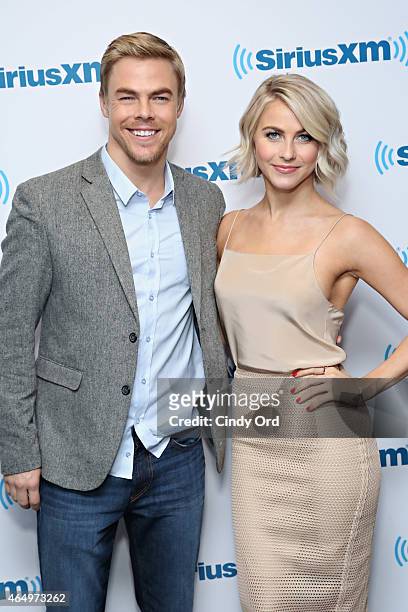 Dancers Derek Hough and Julianne Hough visit the SiriusXM Studios on March 2, 2015 in New York City.