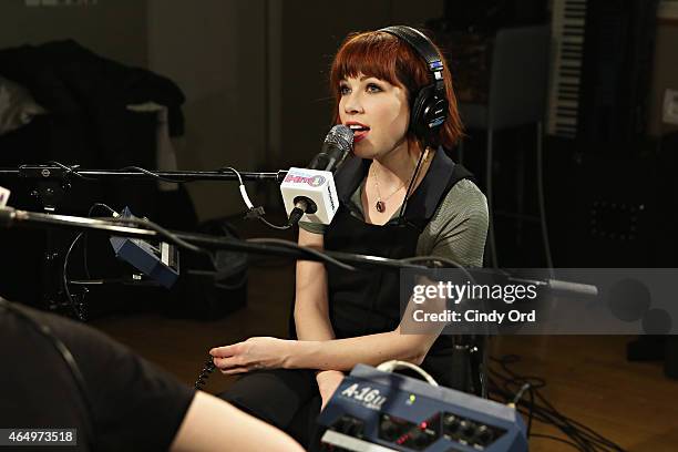 Singer Carly Rae Jepsen performs at the SiriusXM Studios on March 2, 2015 in New York City.