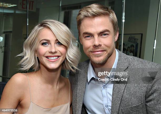 Dancers Derek Hough and Julianne Hough visit 'The Morning Jolt With Larry Flick' at the SiriusXM Studios on March 2, 2015 in New York City.