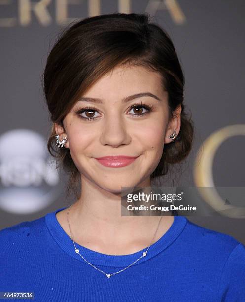Actress G. Hannelius arrives at the World Premiere of Disney's "Cinderella" at the El Capitan Theatre on March 1, 2015 in Hollywood, California.