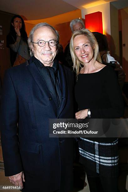 Actor Patrick Chesnais and Actress Alexandra Vandernoot attend the 'Talking to the Trees - Retour a La Vie' movie screening at Cinema l'Arlequin on...