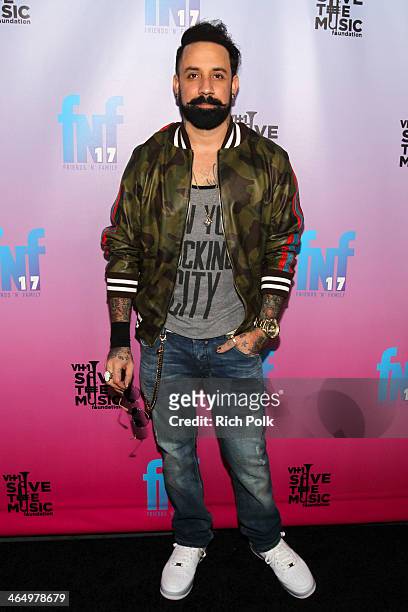 Singer AJ Mclean arrives at the Friends 'N' Family 17th Annual Pre-GRAMMY Party at Park Plaza Hotel on January 24, 2014 in Los Angeles, California.