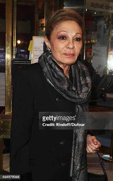 Farah Pahlavi attends the "Talking to the Trees-Retour a la Vie" Paris screening at Cinema l'Arlequin on March 2, 2015 in Paris, France.
