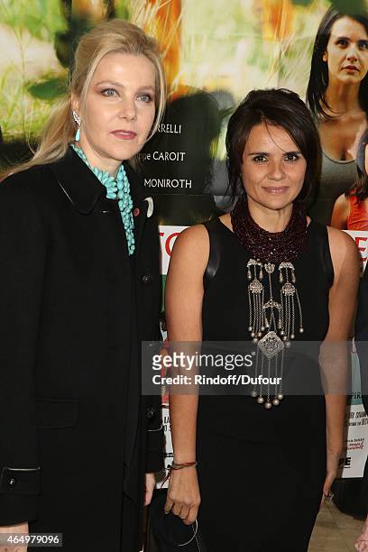 Giada Magliano and Ilaria Borrelli attend the "Talking to the Trees-Retour a la Vie" Paris screening at Cinema l'Arlequin on March 2, 2015 in Paris,...