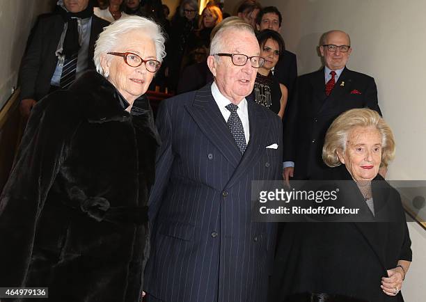 Queen Paola of Belgium, King Albert II of Belgium and Bernadette Chirac attend the "Talking to the Trees-Retour a la Vie" Paris screening at Cinema...