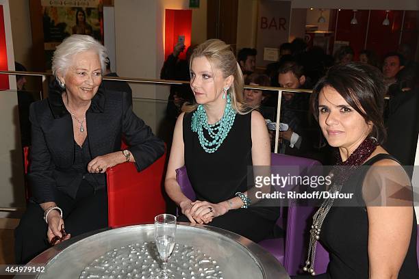 Queen Paola of Belgium, Giada Magliano and Ilaria Borrelli attend the "Talking to the Trees-Retour a la Vie" Paris screening at Cinema l'Arlequin on...