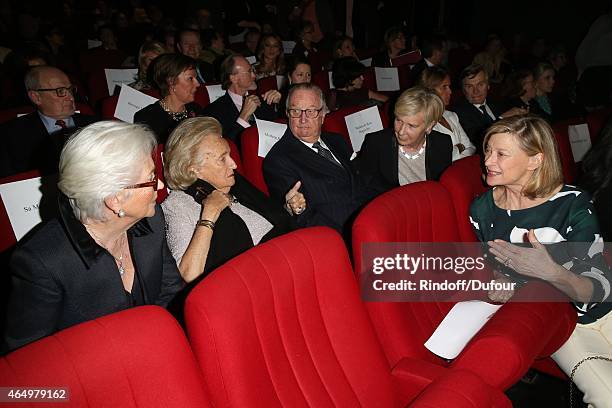 Queen Paola of Belgium, Bernadette Chirac, King Albert II of Belgium and Isabelle Barnier attend the "Talking to the Trees-Retour a la Vie" Paris...