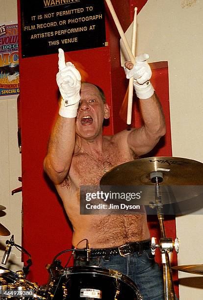 Dennis Thompson of the MC5 performs live on stage during the reunion show 'Sonic Revolution: A Celebration Of The MC5' at the 100 Club on March 13,...