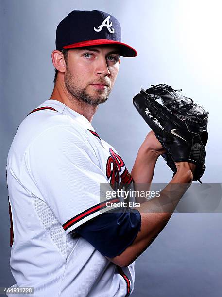 Mike Minor of the Atlanta Braves poses for a portrait on March 2, 2015 at Champion Stadium in Lake Buena Vista, Florida.