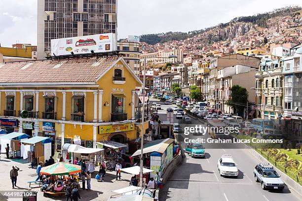 central la paz along avenida montes - central and south america stock pictures, royalty-free photos & images