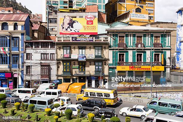 central la paz along avenida montes - central and south america stock pictures, royalty-free photos & images