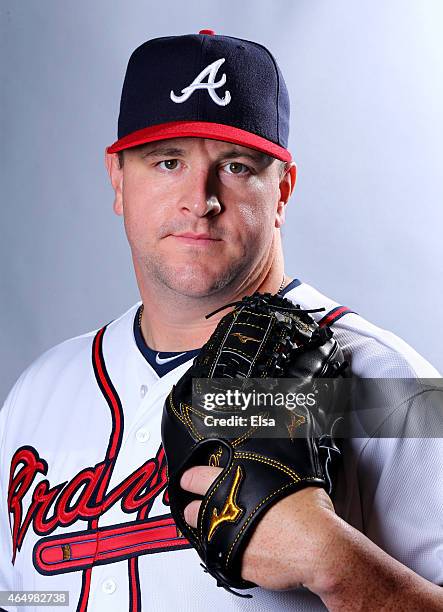 Matt Capps of the Atlanta Braves poses for a portrait on March 2, 2015 at Champion Stadium in Lake Buena Vista, Florida.