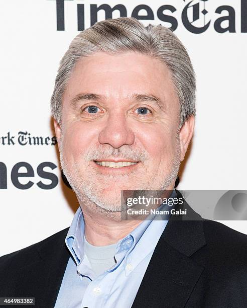 Mike Rinder attends a panel discussing the film 'Going Clear: Scientology and the Prison of Belief' at The Times Center on March 2, 2015 in New York...