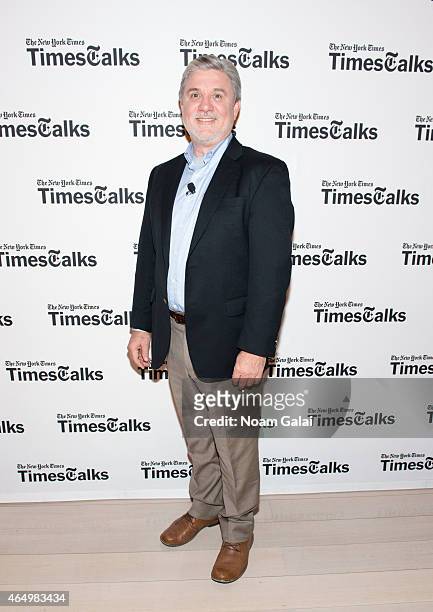 Mike Rinder attends a panel discussing the film 'Going Clear: Scientology and the Prison of Belief' at The Times Center on March 2, 2015 in New York...