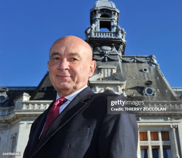 Claude Malhuret, Mayor of Vichy and candidate for his re-election for the French right wing UMP opposition party in the 2014 municipal election in...