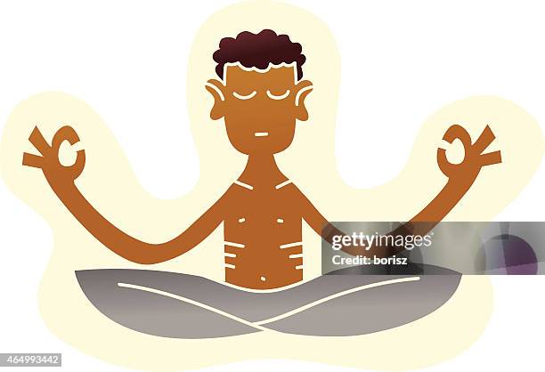 meditation - indian man exercising stock illustrations