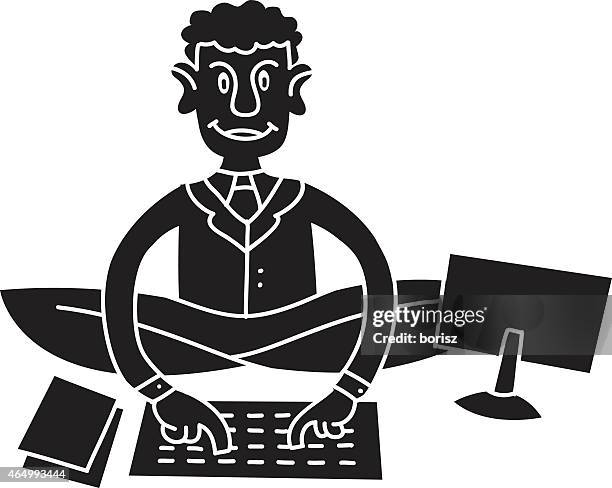 business man icon - black hands typing stock illustrations
