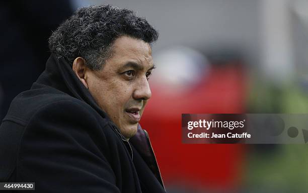 Serge Blanco attends the RBS Six Nations rugby match between France and Wales at Stade de France stadium on February 28, 2015 in Saint-Denis near...