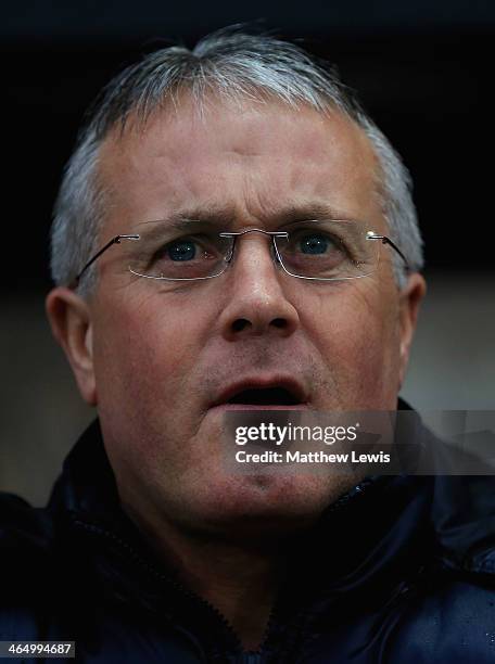 Micky Adams, manager of Port Vale looks on during the FA Cup fourth round match between Port Vale and Brighton Hove Albion at Vale Park on January...