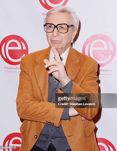 Mentalist The Amazing Kreskin attends the "Stop Ebola And Build For The Future" concert at United Nations Headquarters on March 2, 2015 in New York...