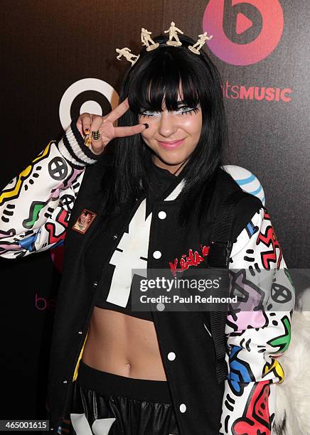 Singer Kaypop at Beats by Dre Music Launch GRAMMY Party at Belasco Theatre on January 24, 2014 in Los Angeles, California.