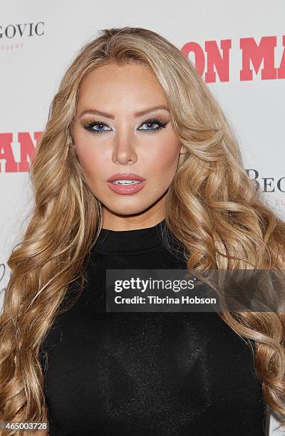 Playboy Playmate Tiffany Toth attends the Iron Man Magazine launch party at Blvd 3 on March 2, 2015 in Hollywood City.