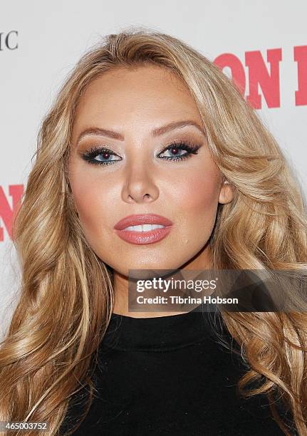 Playboy Playmate Tiffany Toth attends the Iron Man Magazine launch party at Blvd 3 on March 2, 2015 in Hollywood City.