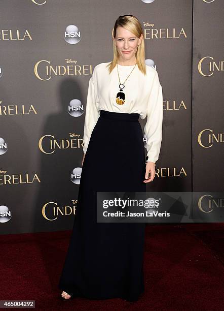 Actress Cate Blanchett attends the premiere of "Cinderella" at the El Capitan Theatre on March 1, 2015 in Hollywood, California.