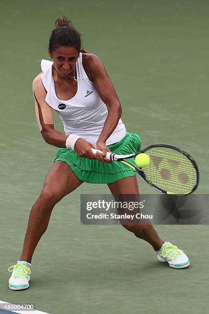 Cagla Buyukakcay of Turkey in action during day two of the BMW Malaysian Open at the Royal Selangor Golf Club Tennis Centre Court on March 3, 2015 in...