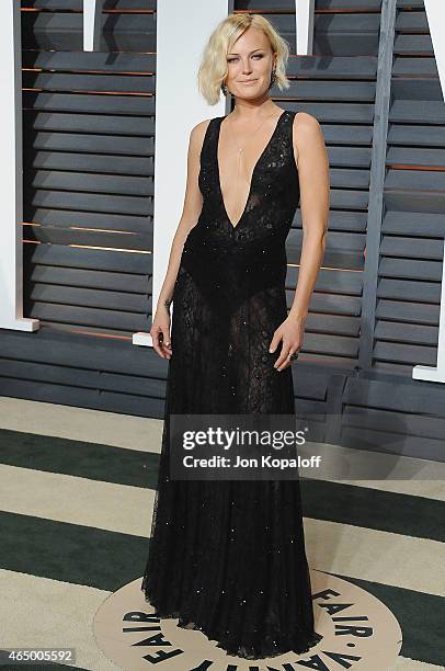 Actress Malin Akerman arrives at the 2015 Vanity Fair Oscar Party Hosted By Graydon Carter at Wallis Annenberg Center for the Performing Arts on...