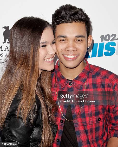 Roshon Fegan and Camia Marie attend the KIIS 102.7 and ALT 98.7 FM pre-Grammy party and lounge at JW Marriott Los Angeles at L.A. LIVE on January 24,...