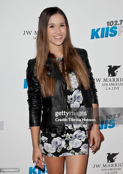 Camia Marie attends the KIIS 102.7 and ALT 98.7 FM pre-Grammy party and lounge at JW Marriott Los Angeles at L.A. LIVE on January 24, 2014 in Los...