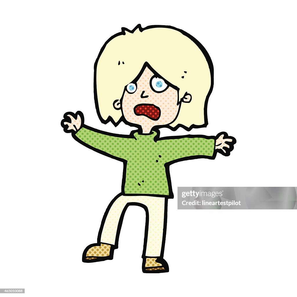 Comic Cartoon Scared Person High-Res Vector Graphic - Getty Images