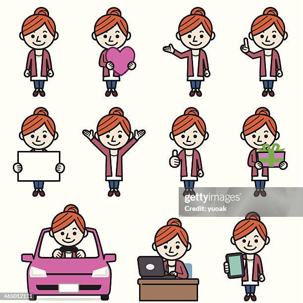 young woman - driver portrait stock illustrations