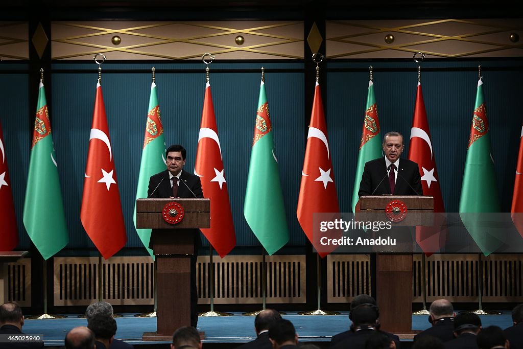 Turkish President Erdogan - Turkmenistan's President Berdimuhamedow in Ankara