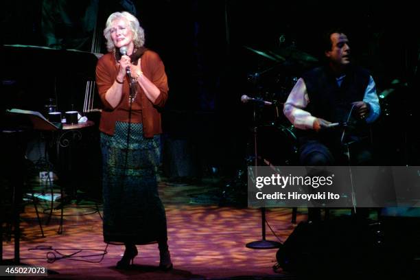 Betty Buckley performing at Alice Tully Hall on September 19, 2001.This image:From left, Betty Buckley and Jamey Haddad.